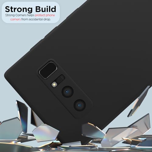 Image of Outlouders Back Cover for Samsung Galaxy Note 8 | Camera Protection | Durable Soft Matte Silicone Bumper Case (Black)