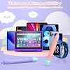 Stylus Pens for Kids, MEKO 2 Pack Kid-Friendly Tablet Pen with Tethers Work for Amazon Fire Tablet, iPad, iPhone, Android Tablets, All Touchscreen Devices (Pink+Purple)