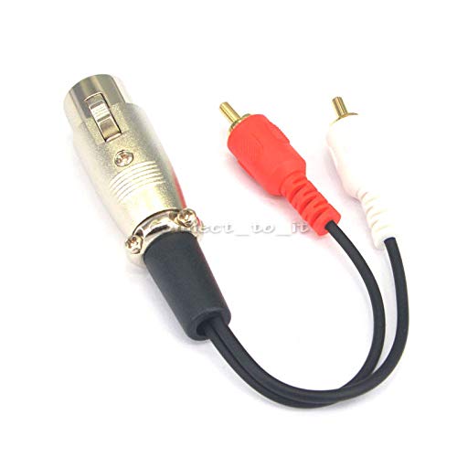 10 Pieces XLR Y Splitter Patch Cable XLR Female to 2 RCA Male Adapter Cable 0.6 Feet