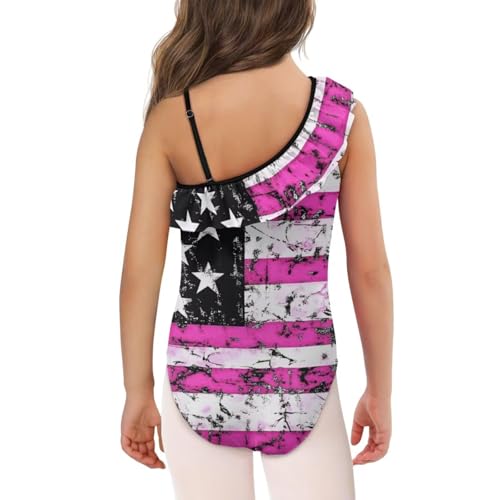 Image of Xpyiqun Swimsuits for Girls 3-14 1-Shoulder Ruffle Bathing Suit One Piece Adjustable Halter Swimming Wear