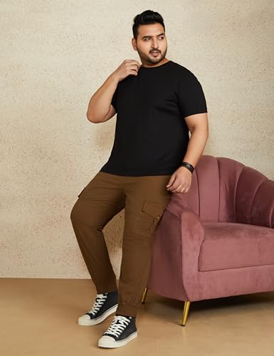 Image of Amazon Brand - Symbol Men's Solid Cotton T Shirt | Round Neck | Half Sleeve | Plain-Regular Fit (Available in Plus Sizes)