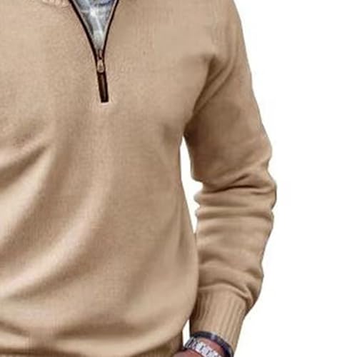 Mens Quarter Zip Pullover Sweater Slim Fit Mock Neck Polo Sweaters Thermal Casual Knitted Turtleneck Pullovers2