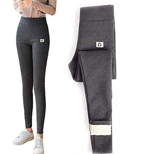 Leggings femininas grossas de lã de caxemira à prova de vento para inverno, calças leggings elástica