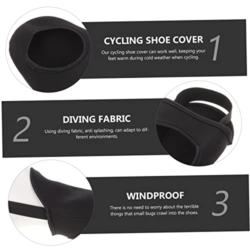 Couvre-chaussures cyclisme imperméables élastiques et légers noirs - 3