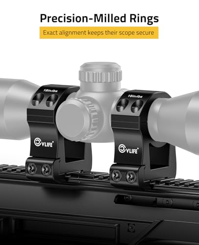 Image of CVLIFE Precision Scope Rings Mount - Compatible with Picatinny Rails and More - 2 Pieces