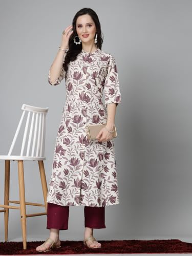 Image of Stylum Women's Floral Printed Rayon A-Line Kurta