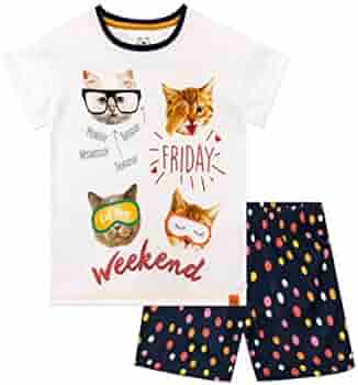Harry Bear Meisjes Korte broek Pyjama's Kat Wit 158