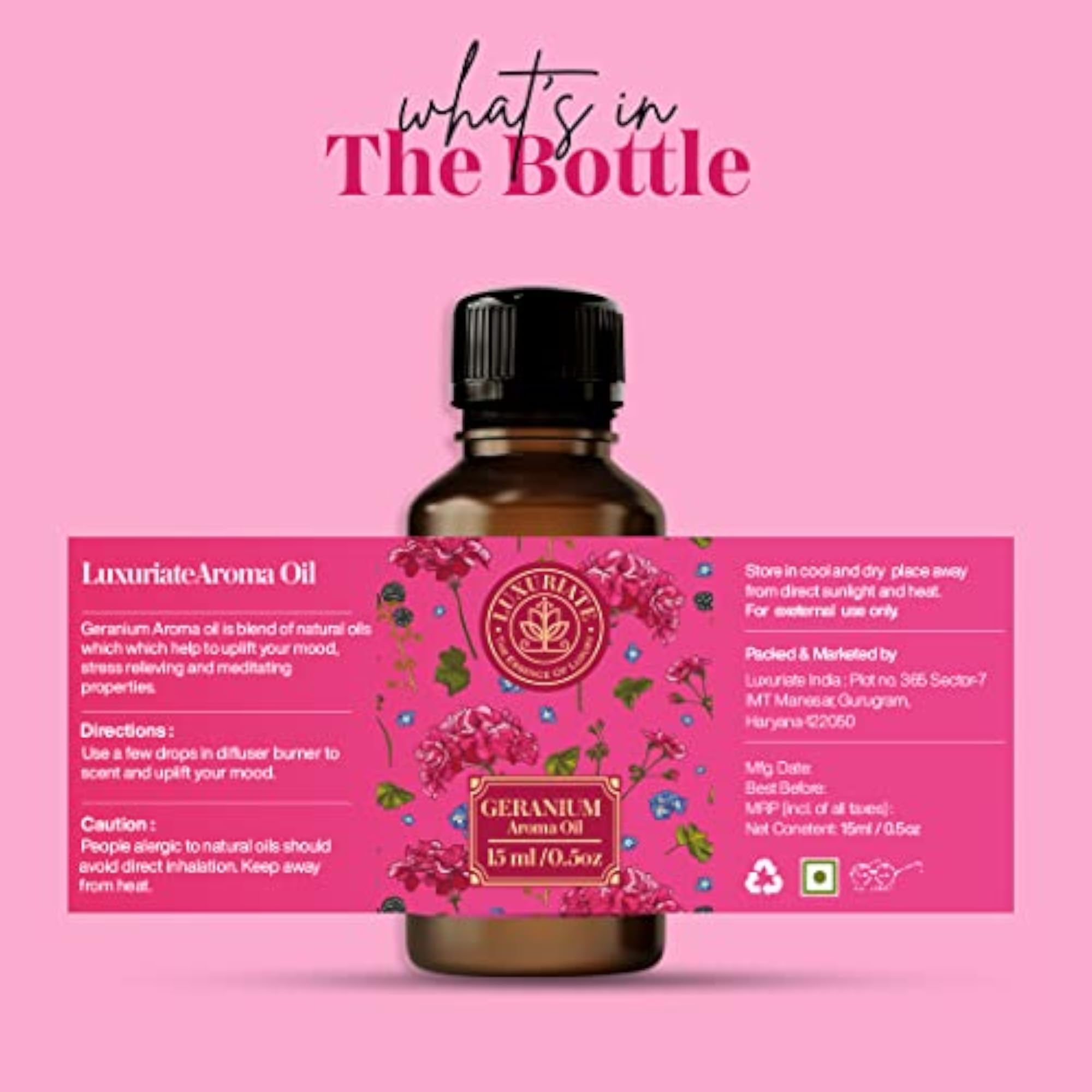 LUXURIATE Aroma Diffuser Scented Oil 15ml