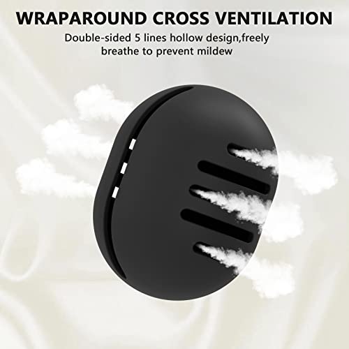Fauxomor Makeup Sponge Holder,Double-sided 5-line Vented Silicone Beauty Blender Case for Travel,Shatterproof Beauty Blender Holder for All Sponges Sanitary Reuse Easy to Carry,Black - Image 3