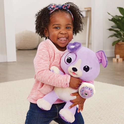 VTech - Violette, Mon Amie Pattes Magiques, Peluche Bébé Sensorielle et Musicale, Chien Interactif, Doudou Personnalisé avec Prénom, Cadeau Enfant Dès 1 an - Contenu en Français