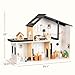 OOOK Wooden Dollhouse, Modern Doll House with 66Pcs Luxurious Furniture Accessories, Including Dolls and Pet Sets, Wood Dollhouse Toy for Boys and Girls 3+