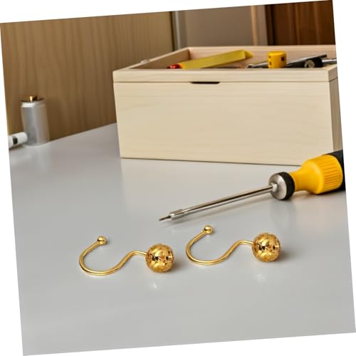 Ganchos para cortinas de ducha de metal dorado con bola hueca resistente 5