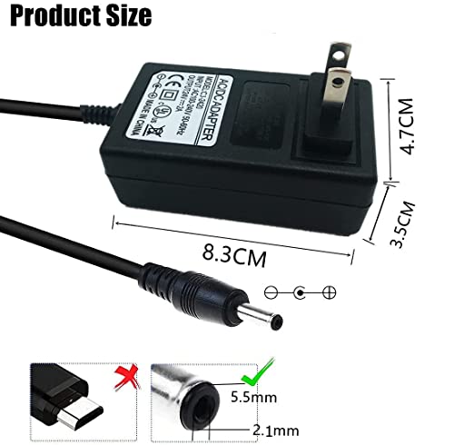 Auplf 24V 2A 48W Power Supply, 24 Volt DC Power Supply Adapter Input 100-240V AC to DC Converter Transformer, 24vdc 2000mA AC/DC Adapter for LED Strip 3D Printer CCTV, 5.5mm x 2.1mm