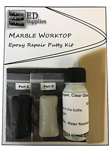 Marble Worktop Epoxy Repair Putty Kit - Repairs Chips, Cracks & Defects. (Black)
