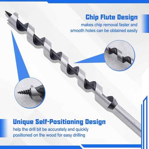 SPEEDWOX 3/4-Inch x 12-Inch Long Auger Drill Bit For Wood Hex Shank 2/5-Inch One Piece, Ship Auger Long Drill Bit For Wood Hole Cutter In Hardwood, Softwood, Plastic, Drywall And Composite Materials 4 SPEEDWOX 3/4-Inch x 12-Inch Long Auger Drill Bit For Wood Hex Shank 2/5-Inch One Piece, Ship Auger Long Drill Bit For Wood Hole Cutter In Hardwood, Softwood, Plastic, Drywall And Composite Materials - Image 4