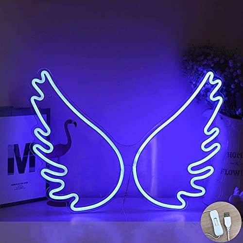 Lampadario da soffitto con Ali d'Angelo, insegne al Neon, Decorazione da Parete, 17,7 Pollici, USB, 3D, a Forma di Ali d'Angelo, Luce al Neon, Arte da Parete, insegna Luminosa al n