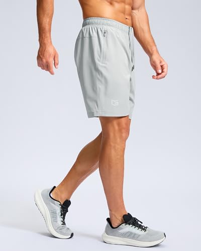 Image of G Gradual Men's Athletic Running Shorts with Zipper Pockets Quick Dry 7 inch / 5 inch / 9 inch Workout Gym Shorts for Basketball Hiking