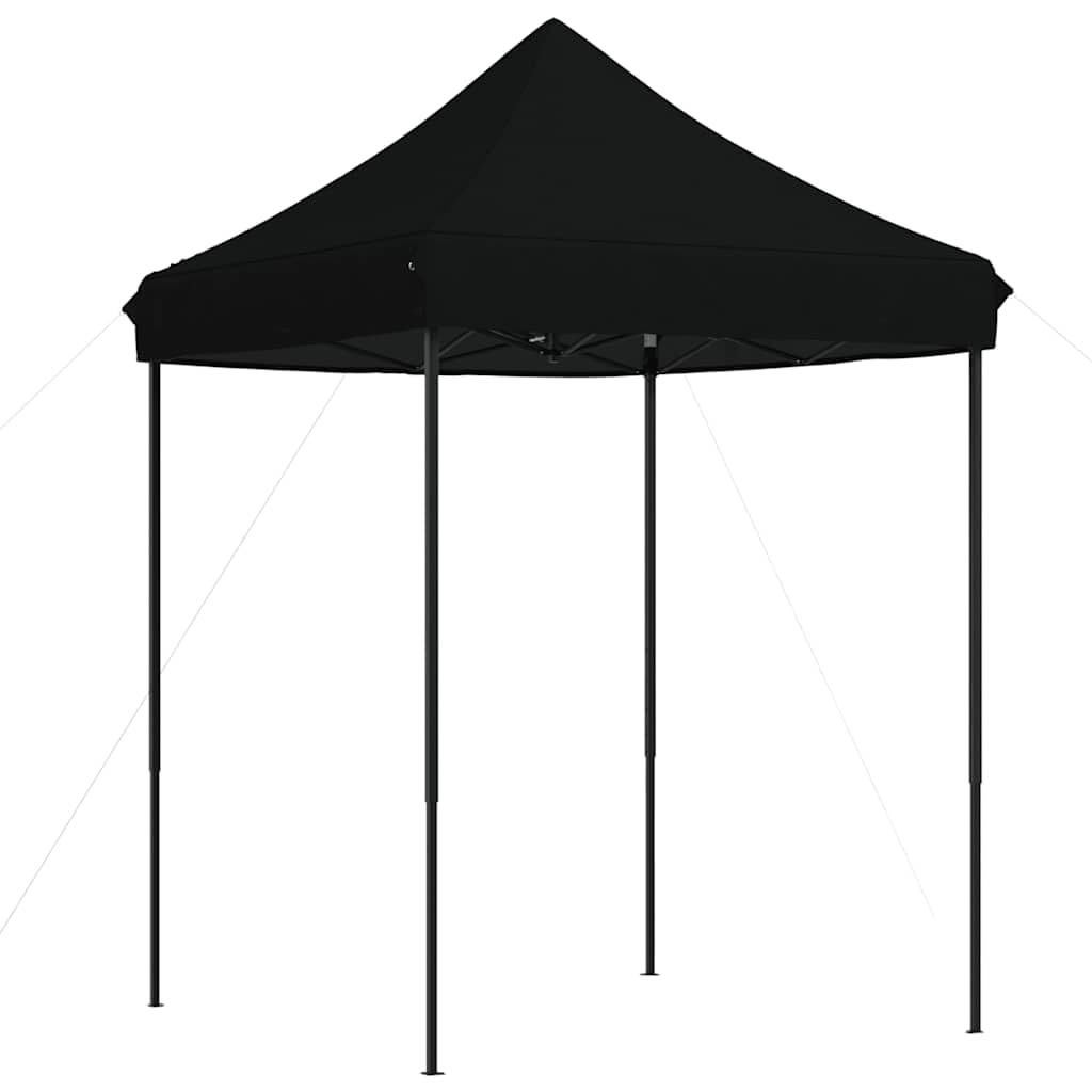 Faltbares Partyzelt Pop-Up Gartenzelt Schwarz 200x200 cm | Flexibler Faltpavillon für Garten und Terrasse. Schnell aufzubauen, ideal für Familienfeiern im Freien.