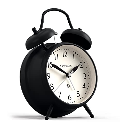 Newgate® Classic Twin Bell Alarm Clock - The Covent Garden Metal Alarm Clock - Bedroom Accessories - Desk Accessories - Bedside Alarm Clock - Retro Alarm Clock - Traditional Alarm Clock - Black #TOP1