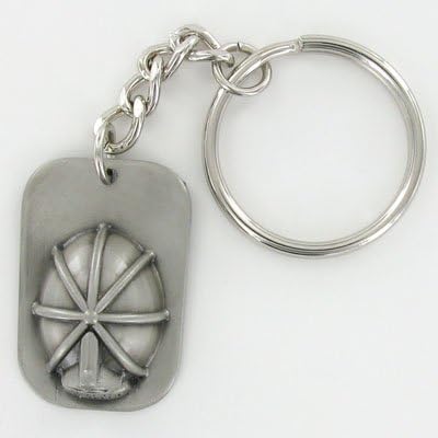 SHOP AWARDS AND GIFTS Firefighter Helmet Keychain, Fire Department Thank You Graduation Appreciation Gifts, Antique Pewter,