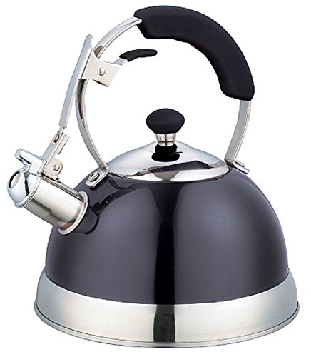 Uniware Heavy Duty Stainless Steel Whistling Kettle, 2.5 L, Black