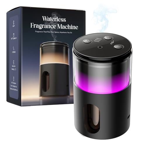Pmsusoow Battery Operated Waterless Diffuser &ndash; Portable Scent Machine for Car, Office & Bedroom...