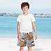 Aflyko Christmas Boys Board Shorts Santa Hat Capybara Leaves Fashion Youth Swim Shorts, Relaxed Fit for Beach Holidays and Pool Parties, X-Large