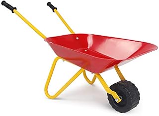 HOMGX Kids Wheelbarrow, Outdoor Kids Toy Wheelbarrow w/Steel Tray and Rubber Hand Grips