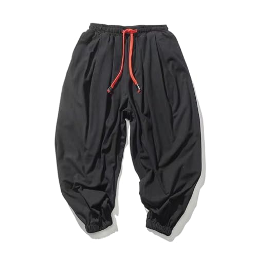 Pantalon baggy hommes coton lin WOLONG casual ample