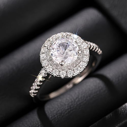 Graceful Round Cubic Zirconia Eternity Ring for Women Luxury Wedding Band Jewelry for Female3