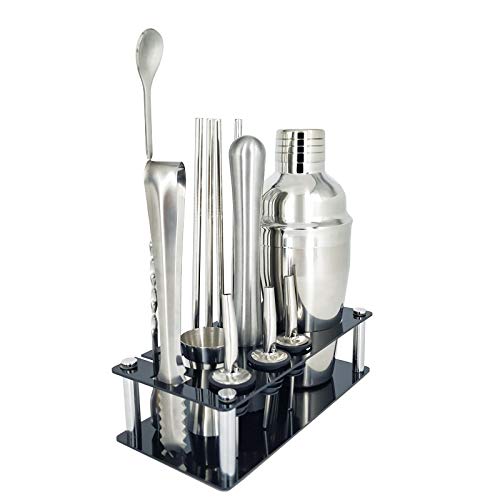 Set de bar premium con coctelera y 13 piezas miniatura 5
