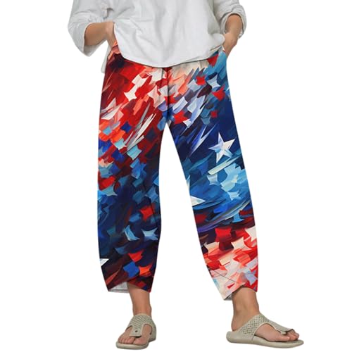 Generisch Leinenhose Damen Trainingshose Dunkelblau L