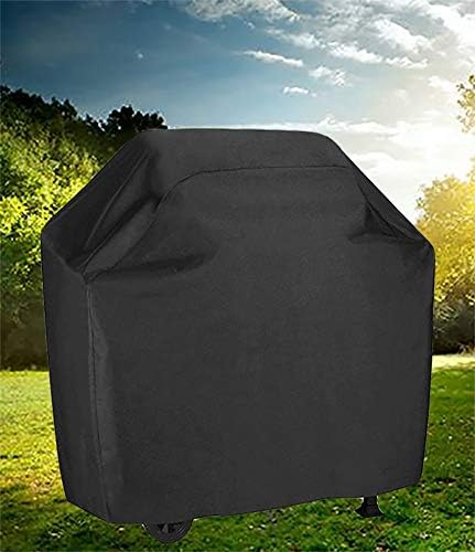 BBQ Cover Waterproof BBQ Gas Grill Cover Black Barbecue Cover UCARE Large 210D Outdoor Gas Charcoal Barbecue Gill Protector cover of Weber Brinkmann Char Broil Black (L 57 * 24 * 46in) - Image 5