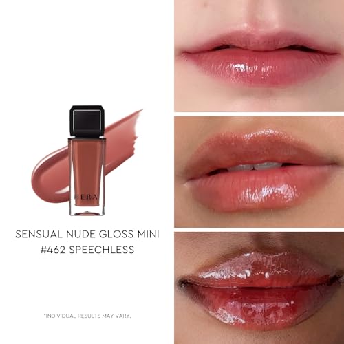 Image of HERA Sensual Nude Lip Gloss Mini Duo #462 SPEECHLESS + #380 CHERISH | Volumizing Sheer & Glossy Finish, Non-sticky, Moisturizing and Hydrating, Signature Shades, Mini Size Duo for Gift, 0.07 oz.x 2EA