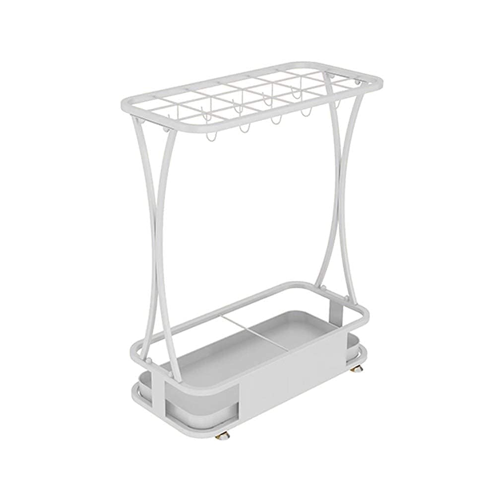 Gardeneea Umbrella Stand, Umbrella Umbrella Stand Rack,Umbrella Stand Hotel Large-Capacity Wrought Iron,Detachable and Easy to Install Umbrella Storage Rack,for Hallway Foyer/White/21 Holes (White 18