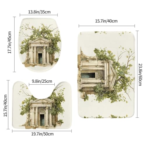 Tapis de salle de bain romain et contour WC flanelle - 3