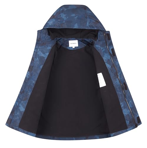 Image of Boys Girls Rain Jackets Waterproof Hooded Fleece Raincoats Lightweight Windbreakers for Kids