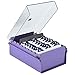 Acrimet 3 x 5 Card File Holder Organizer Metal Base Heavy Duty (AZ Index Cards and Divider Included) (Purple Color with Crystal Plastic Lid Cover)