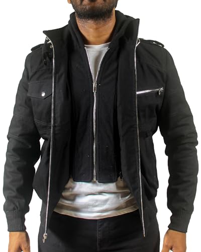 Black Denim Jean Jacket lightweight Concert & Work for Mens Fashion, Western, and Winter Trucker Styles in One Jacket3