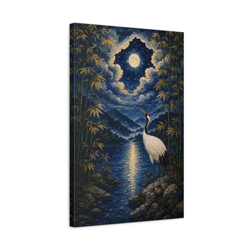 Cadre de bambou texturé effet mosaïque tableau sur toile premium 3cm