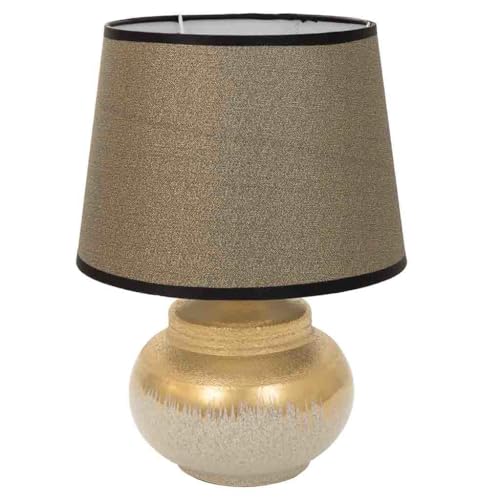 Lampara De Mesa De Ceramica Oro