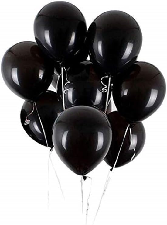 Balloons Combo for Birthdays Anniversaries Parties - Pack of 25 (Black)