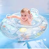 スイマーバ ベビースイムシート 6ヶ月～3歳頃 足入れ浮き輪 特大75cmワイドサイズ 透明で水の中が見える しっかり安定した浮き心地 子供用 ベビー浮き輪 ハンドル付き 水遊び アウトドア プール 海水浴 SW160SE OCEAN