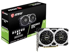 MSI Gaming GeForce GTX 1660 Ti 192-bit HDMI/DP 6GB GDRR6 HDCP Unterstützung DirectX 12 Dual Fan VR Ready OC Grafikkarte (GTX 1660 TI Ventus XS 6G OC)