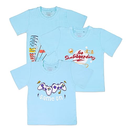 Image of Kidbea Boy's Modern Fit T-Shirt (202307 Blue