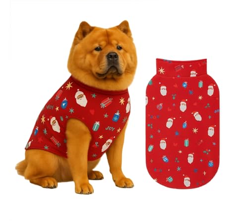 Image of The Pets Company Dog Winter Coat Jacket, Clothes, Windproof, Light Weight, Washable, Ultra Warm Thick Fleece Lined Dog Vest for Cold Weather Protection, (Christmas Cherry, Large - 24 Inch)