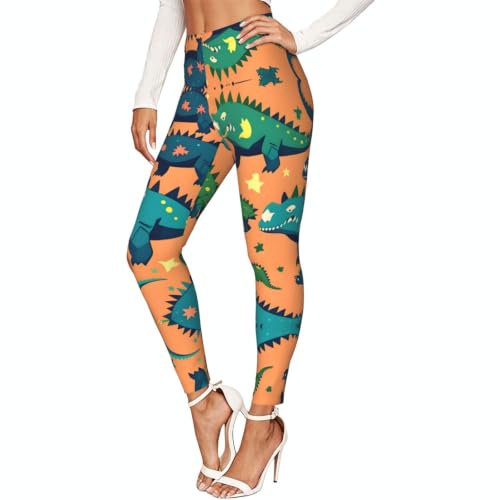 Leggings de compresión de dinosaurio para mujer mallas suaves para deporte