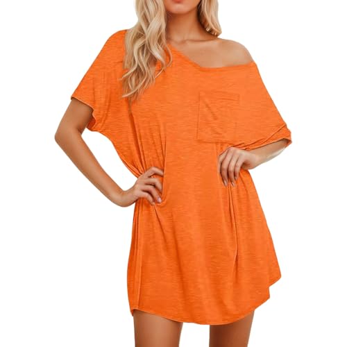 Robe de nuit sexy en tissu doux avec col en V élégant pour des nuits légères et fraîches