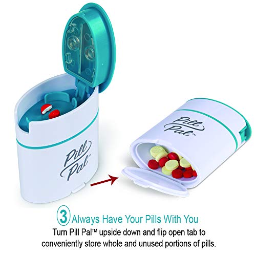 Norco Pill Pal 3-in-1 Pill Cutter, Pill Crusher, Pill Box for Multi Size and Shape Pills. Splits, Pulverizes and Stores Pills. Small, Compact, Portable and Eliminates The Need for Multiple Devices.