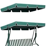 GORGECRAFT 195x125cm Dickes Ersatzdach Für Gartenschaukeln Universal Ersatzdach Gartenschaukel Dunkelgrün Wasserdicht UV Schutz Für Hängematten Und Gartenmöbel